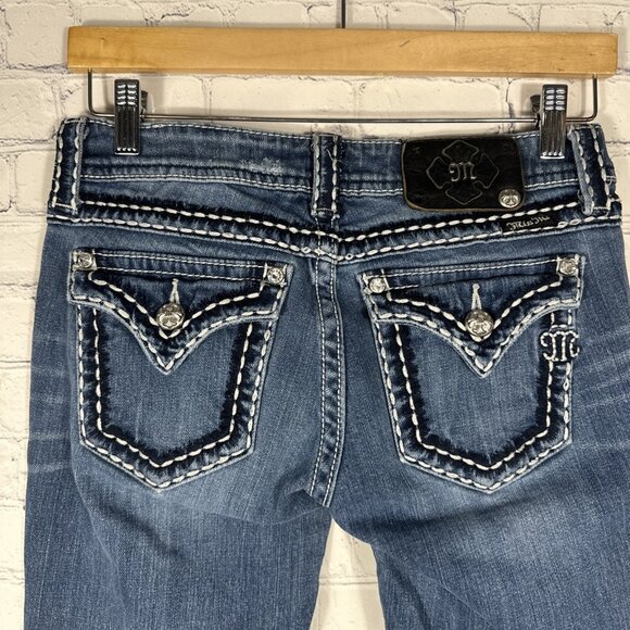 Miss Me Jeans Womens 27 Signature Boot Bootcut Denim Pants  JP5014-8 - Picture 5 of 11